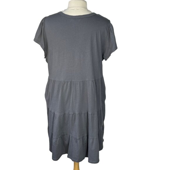 Time and Tru Womens Layered Dress Gray Pull Over Pockets Size XXL - Picture 3 of 8